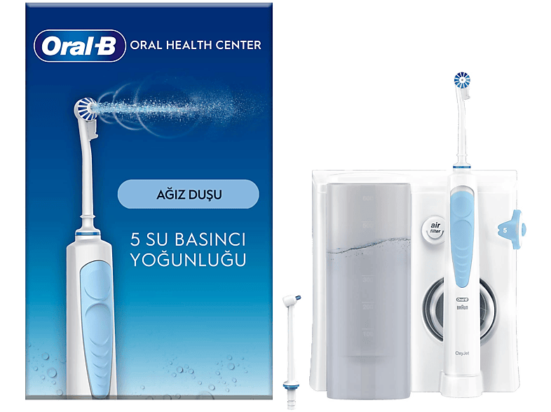 ORAL B Ağız Sağlığı Merkezi Ağız Duşu, 1 Oxyjet Başlığı, 1 Water Jet Başlığı