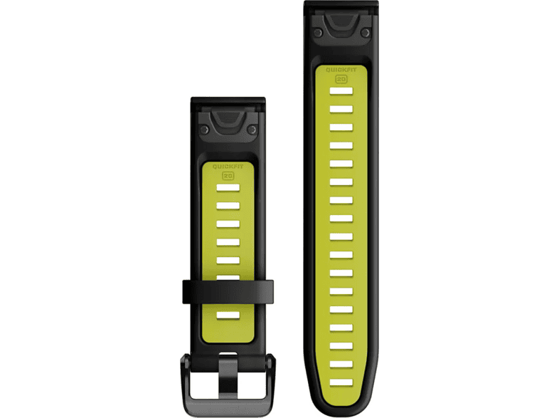 Garmin Uhrenarmband QuickFit® 20mm, Silikon, Schwarz/Electric Lime — Foto 2 von 2