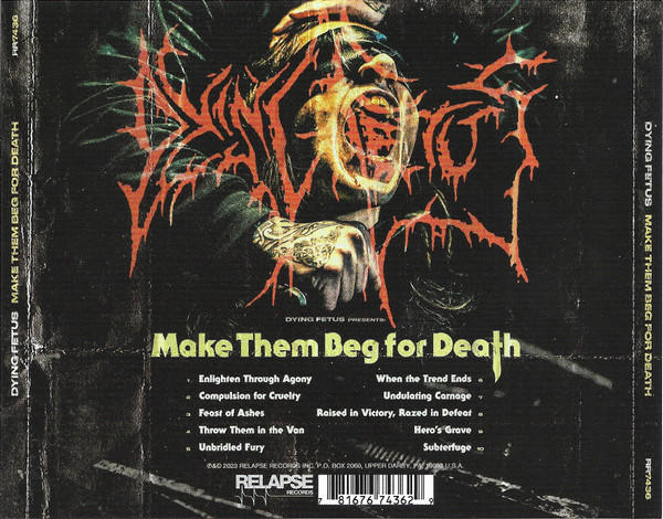 Albumcover für Dying Fetus - Make Them Beg For Death, mit einem schreienden Gesicht.