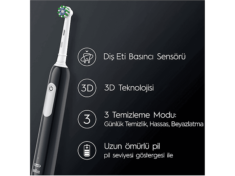 ORAL B Pro 1 Series 1 İkili Paket Siyah ve Mavi Şarjlı Diş Fırçaları_1