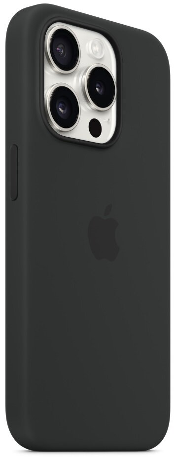 Czarne etui na iPhone z logo Apple i potrójnym aparatem.