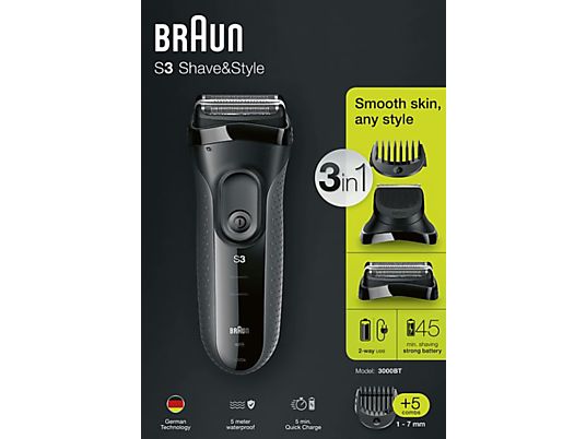 BRAUN Series 3 Shave&Style 3000BT Elektrisch Scheerapparaat