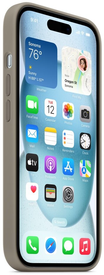 Silikonowe etui z MagSafe APPLE do iPhone 15 Popielaty brąz MT0Q3ZM/A