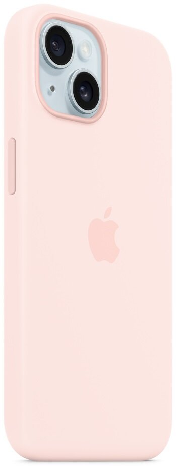 Różowe etui na iPhone'a z obiektywami aparatu i logo Apple.