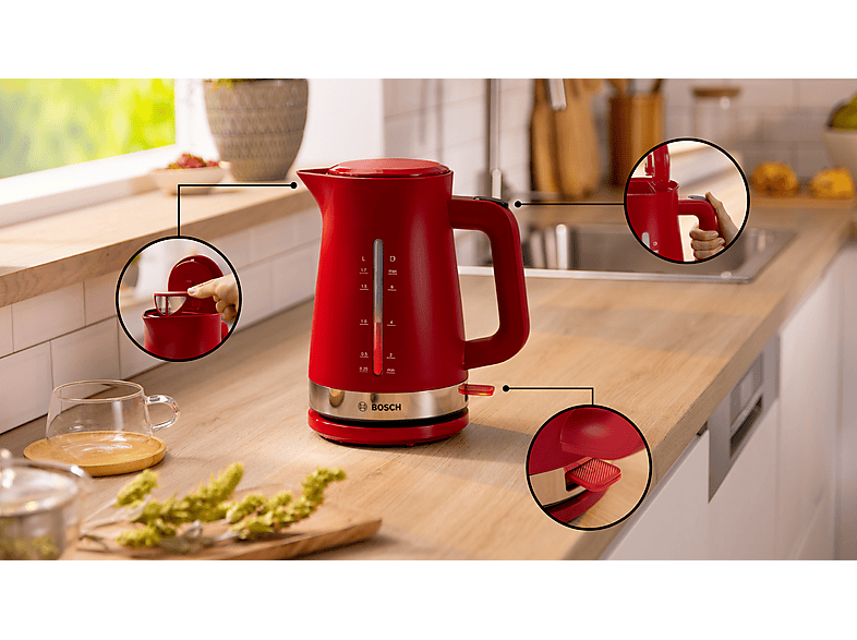 BOSCH TWK4M224 Wasserkocher, Deep Red
