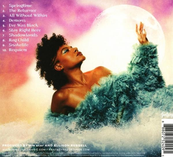 Albumcover mit einer Frau im Wasser, einem Mond und Tracklist.