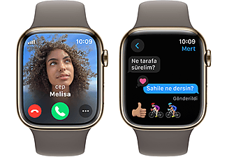 APPLE Watch Series 9 GPS + Cellular MRMR3TU/A  45 mm Altın Rengi Paslanmaz Çelik Kasa ve Kil Rengi Spor Kordon - S/M_5