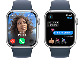 APPLE Watch Series 9 GPS + Cellular MRMG3TU/A  45 mm Gümüş Rengi Alüminyum Kasa ve Fırtına Mavisi Spor Kordon - S/M_5