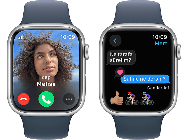 APPLE Watch Series 9 GPS + Cellular MRMG3TU/A  45 mm Gümüş Rengi Alüminyum Kasa ve Fırtına Mavisi Spor Kordon - S/M_5