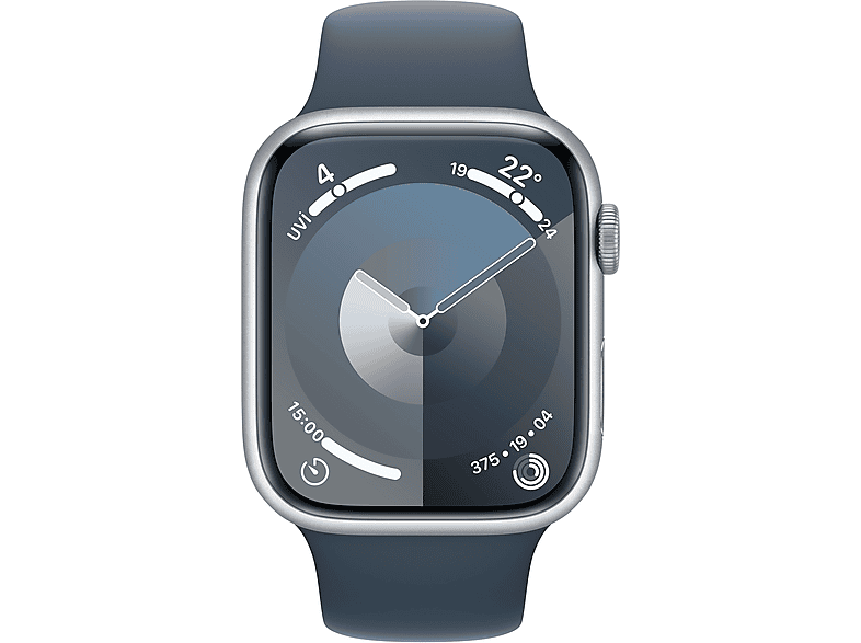 APPLE Watch Series 9 GPS + Cellular MRMH3TU/A  45 mm Gümüş Rengi Alüminyum Kasa ve Fırtına Mavisi Spor Kordon - M/L_1