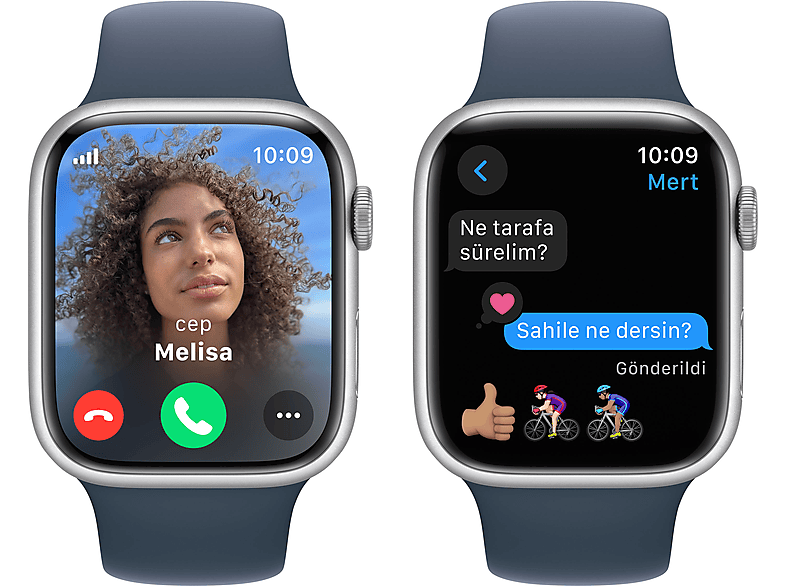 APPLE Watch Series 9 GPS + Cellular MRMH3TU/A  45 mm Gümüş Rengi Alüminyum Kasa ve Fırtına Mavisi Spor Kordon - M/L_5