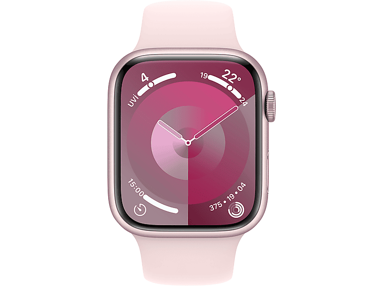 APPLE Watch Series 9 GPS + Cellular MRMK3TU/A  45 mm Pembe Alüminyum Kasa ve Uçuk Pembe Spor Kordon - S/M_1