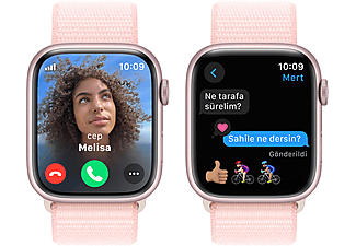 APPLE Watch Series 9 GPS + Cellular MRMM3TU/A  45 mm Pembe Alüminyum Kasa ve Uçuk Pembe Spor Loop_5