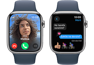 APPLE Watch Series 9 GPS + Cellular MRMN3TU/A  45 mm Gümüş Rengi Paslanmaz Çelik Kasa ve Fırtına Mavisi Spor Kordon - S/_5