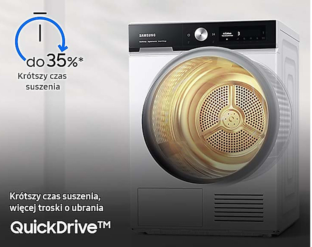 Suszarka SAMSUNG Bespoke AI DV90BB7445GES6 9kg QuickDrive AI Control