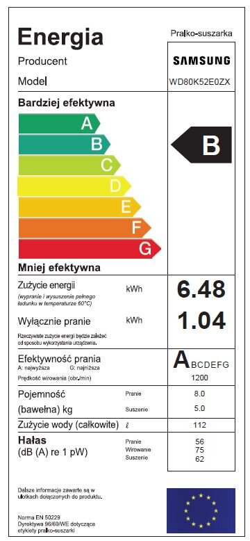 Pralko-suszarka Samsung WD80K52E0ZX