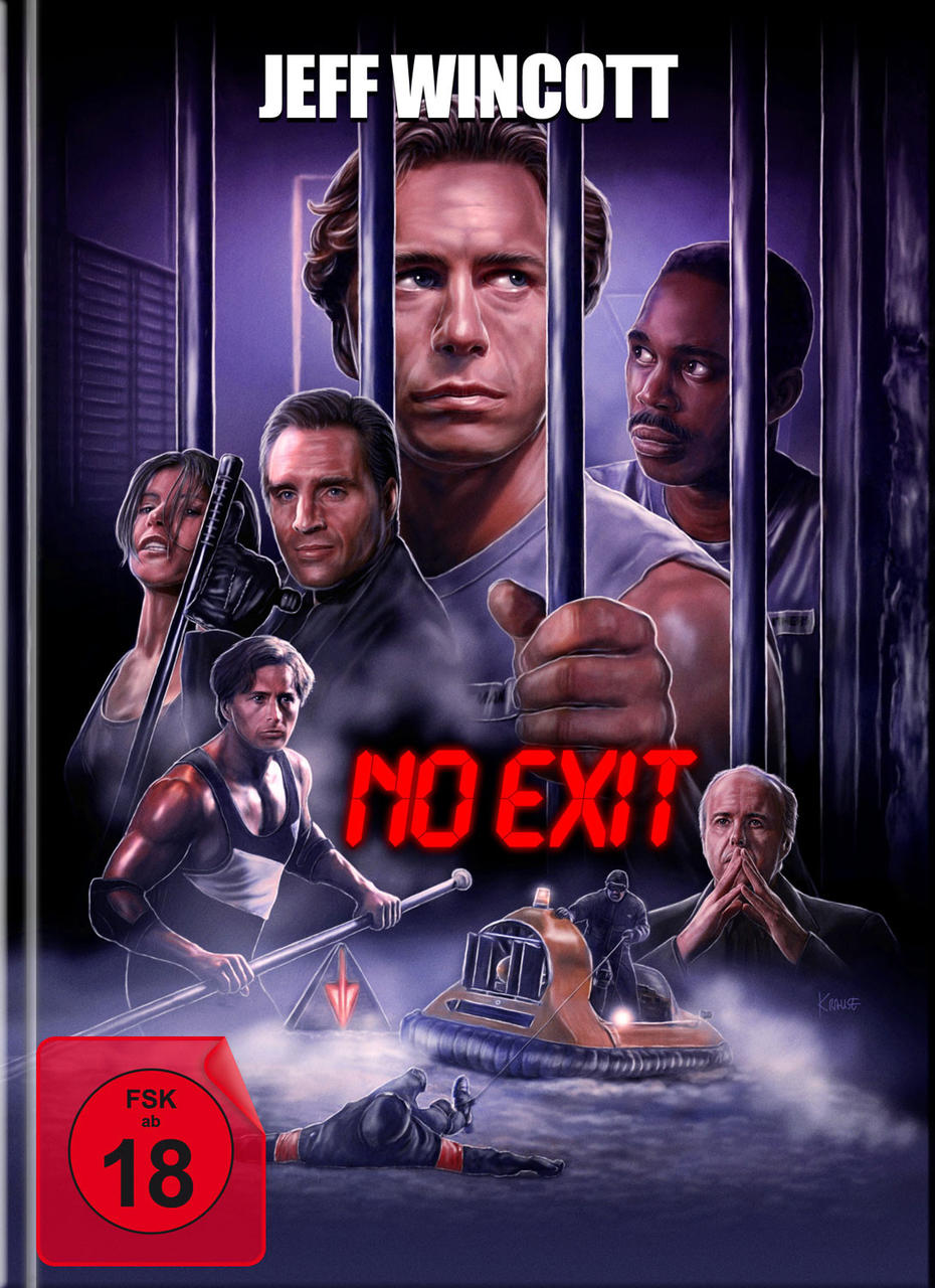 DVD-Cover 'No Exit' mit Schauspielern in einer Gefängnisszene, rotes Warnzeichen unten.