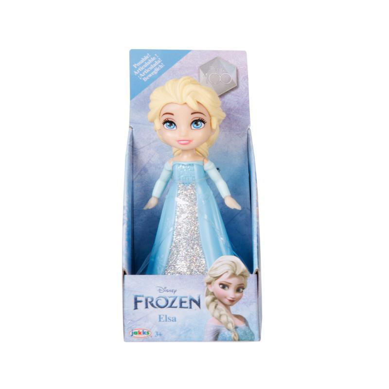 Frozen-Puppe in einer Box, mit einem Bild von Elsa auf der Verpackung.