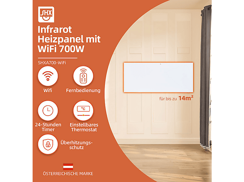 SHX Infrarot-Heizpaneel mit WiFi 700W SHXA700-WiFi