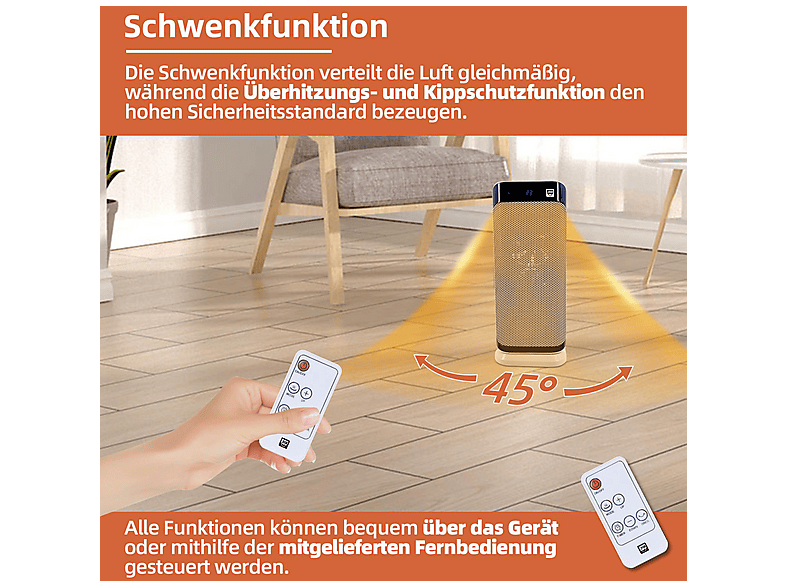 SHX SHX37PTC20 Heizlüfter (2000 Watt, Raumgröße: 25 m²) — Foto 2 von 5
