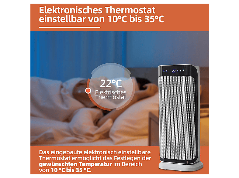 SHX SHX37PTC20 Heizlüfter (2000 Watt, Raumgröße: 25 m²) — Foto 4 von 5