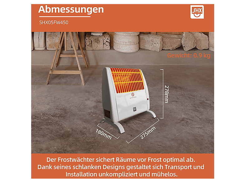 SHX SHX05FW450 Frostwächter (520 Watt, Raumgröße: 5 m²) — Foto 3 von 5
