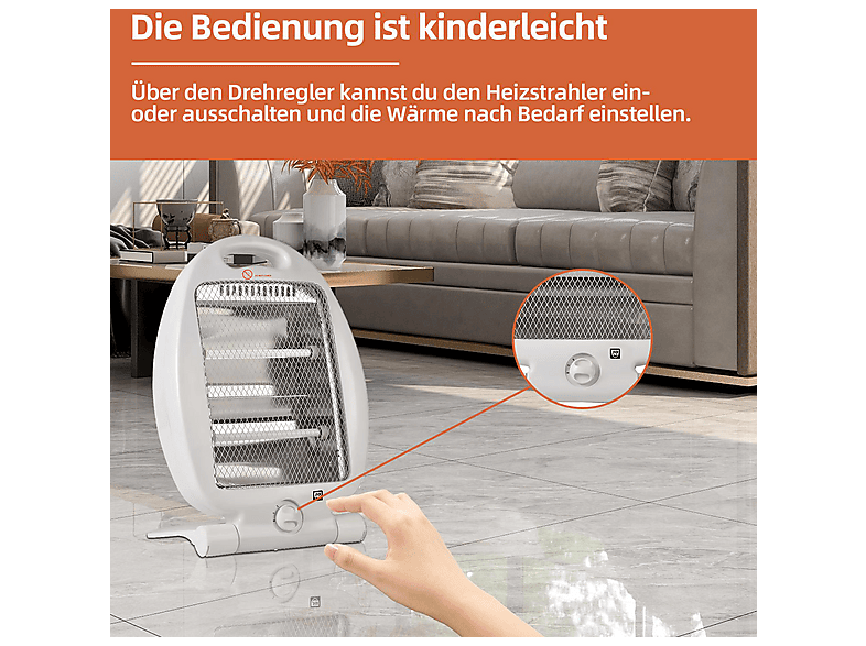 SHX SHX03HS800 Heizstrahler (800 Watt, Raumgröße: 11 m²) — Foto 2 von 5