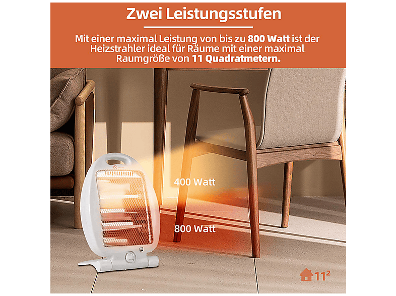 SHX SHX03HS800 Heizstrahler (800 Watt, Raumgröße: 11 m²) — Foto 3 von 5