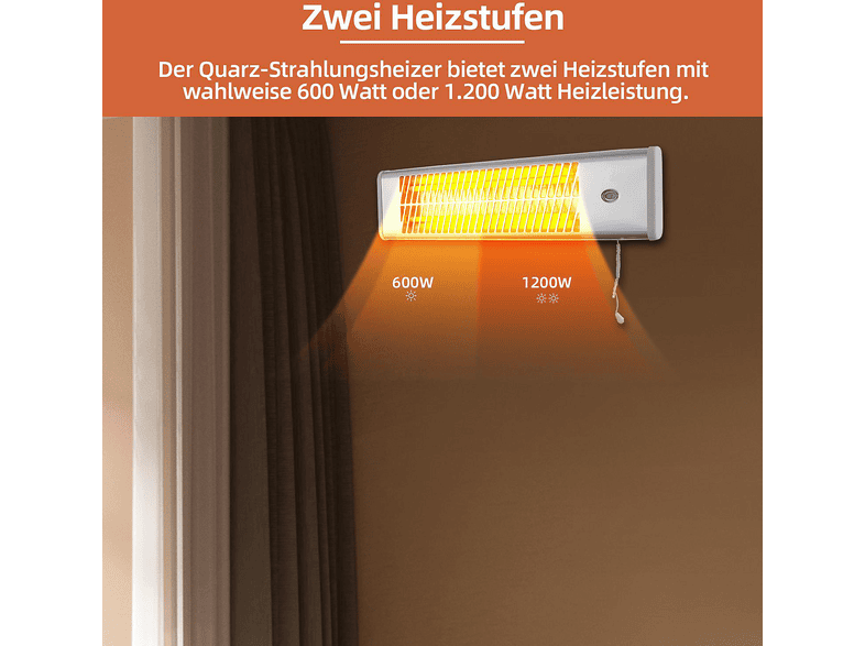 SHX SHX70HS1200 Wandheizstrahler (1200 Watt) — Foto 3 von 5