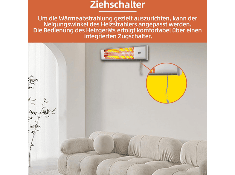 SHX SHX70HS1200 Wandheizstrahler (1200 Watt) — Foto 4 von 5