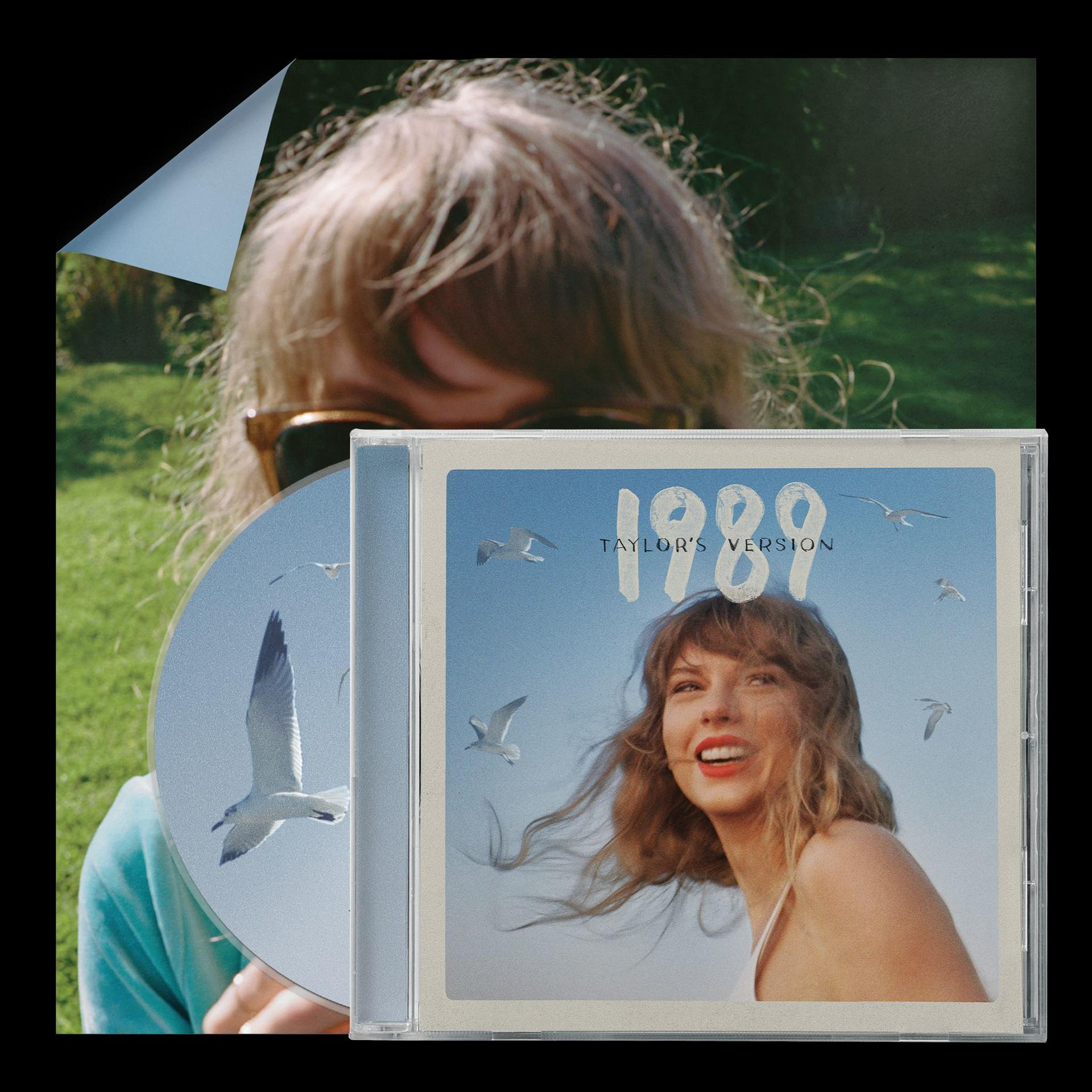 Taylor Swift 1989-es albumának borítója. CD és borítókép mosolygó Taylorral.
