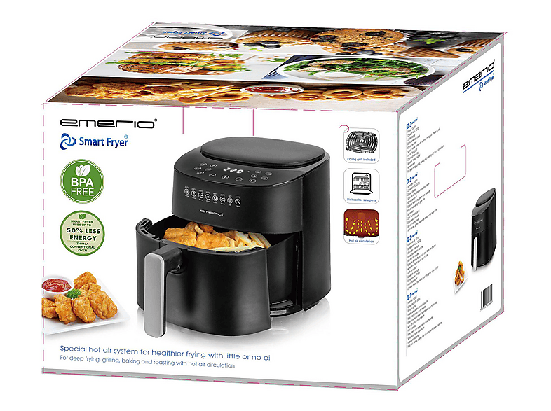 Emerio AF-129369 Smart Fryer Heißluftfritteuse 4,5 l, 1300 Watt, Schwarz — Foto 4 von 5