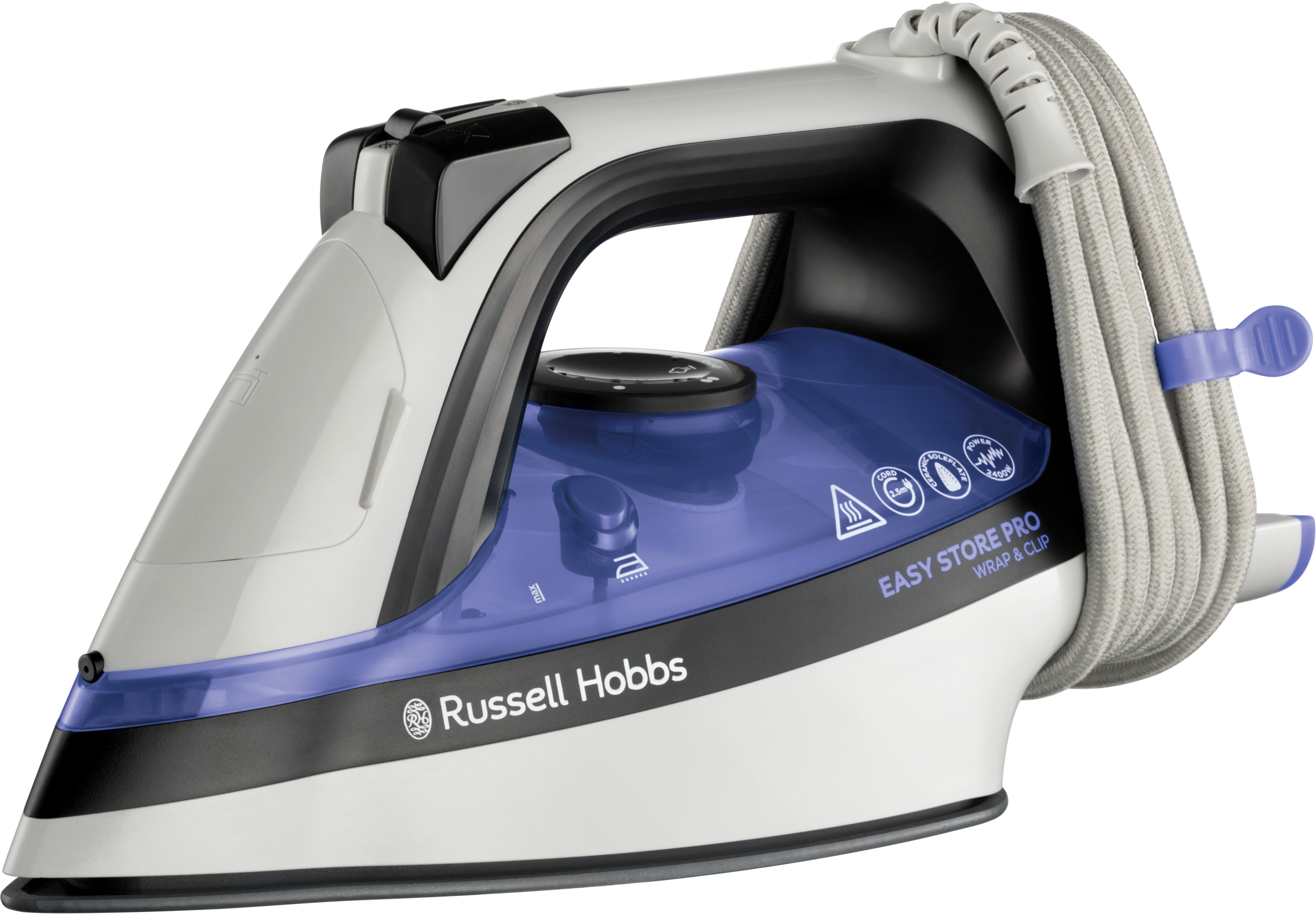RUSSELL HOBBS 26730-56/RH Easy Store Pro Wrap & Clip vasaló, 2400 W, fehér/lila
