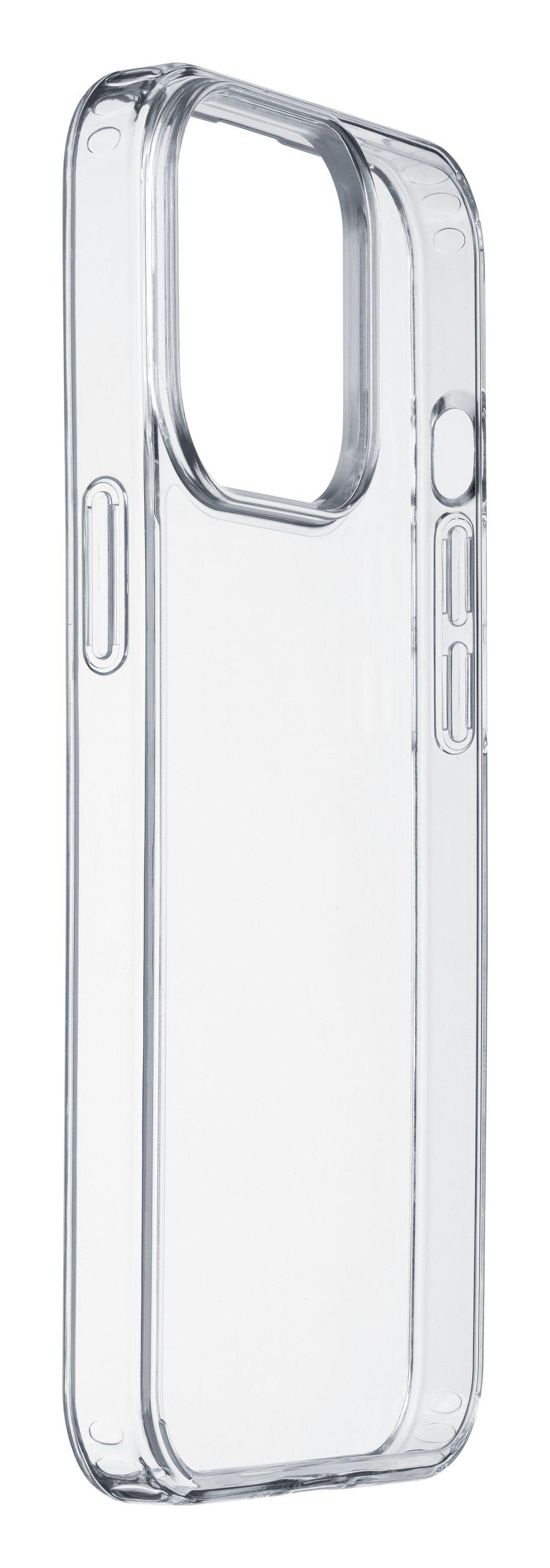 Transparente Schutzhülle für Telefon, Seitenansicht, mit Knöpfen und Öffnungen.