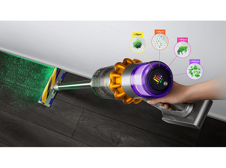 DYSON V15 Detect Kablosuz Şarjlı Dikey Süpürge Sarı Nikel_1