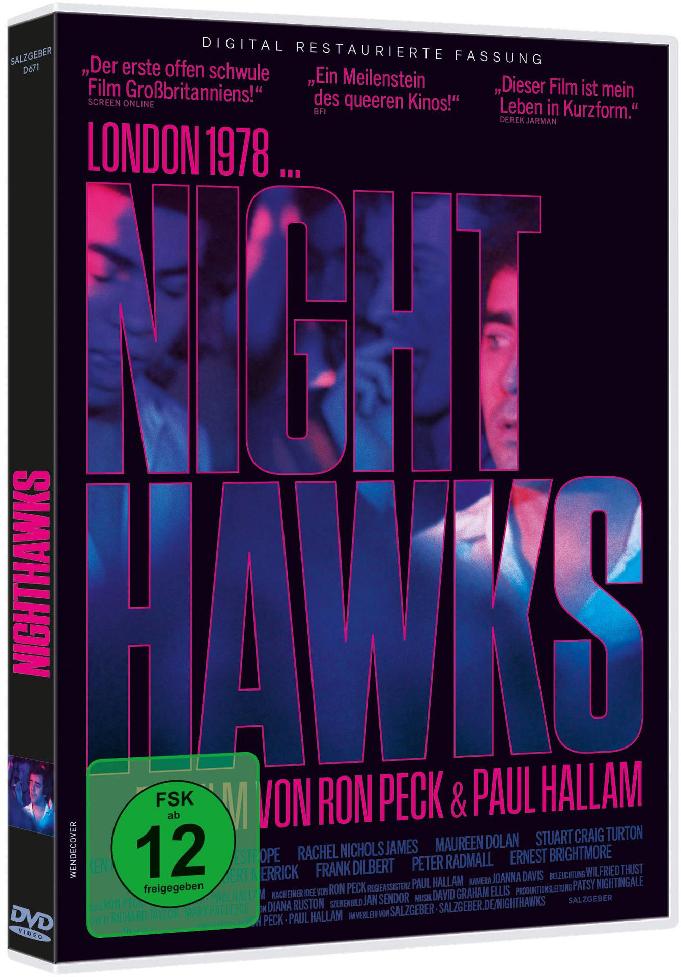 DVD-Box des Films 'Nighthawks' mit einem dunklen, neonbeleuchteten Design.