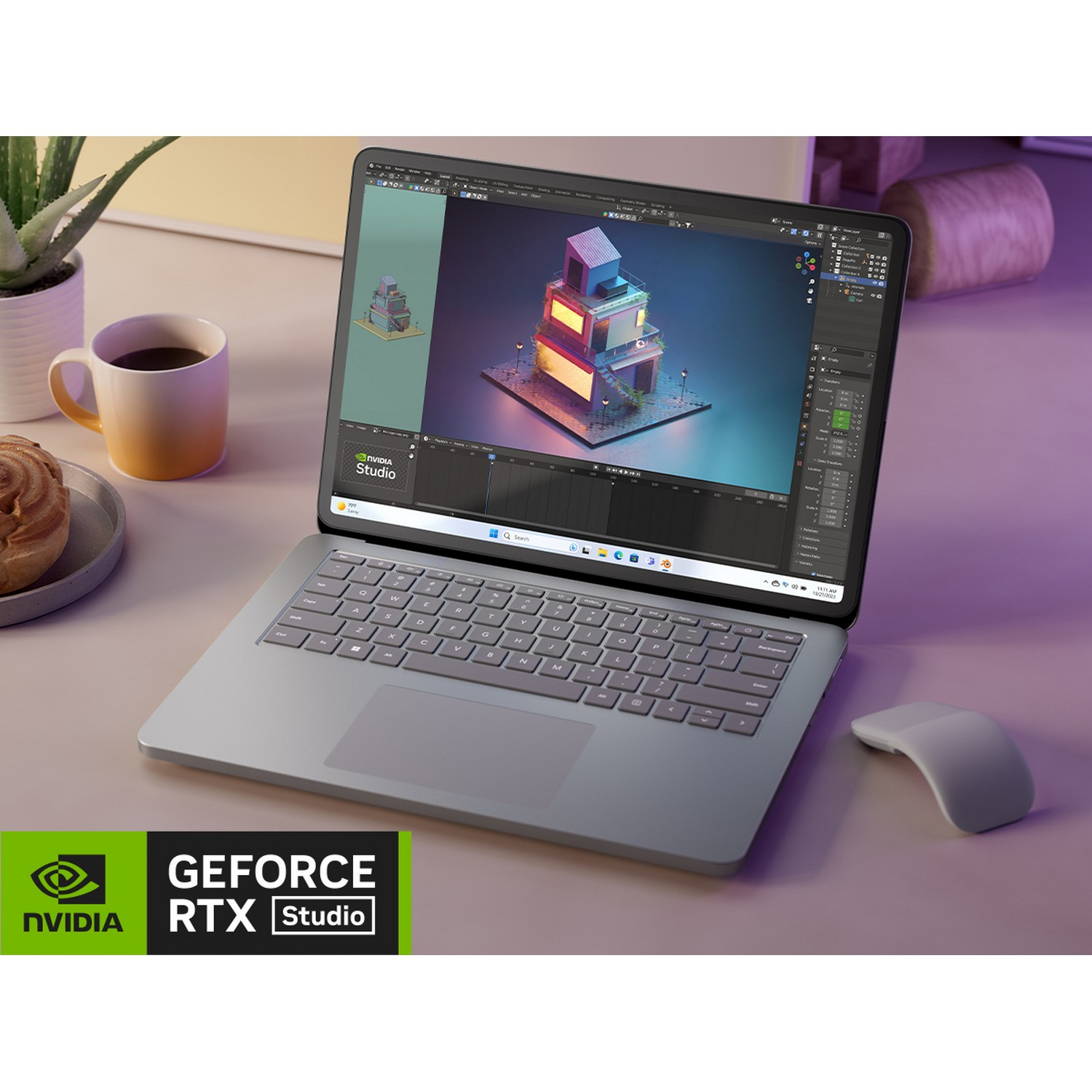 MICROSOFT Surface Laptop Studio 2 Intel Core i7-13700H (Evo) 1 TB 32 GB Platinum QWERTZU (Z1I-00007)