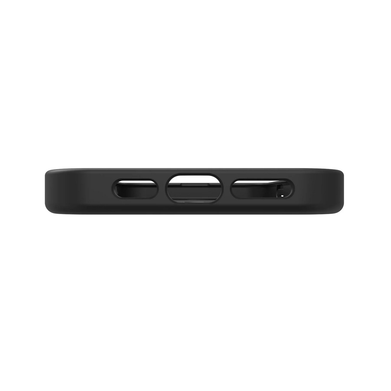 Coque de téléphone noire avec découpes.