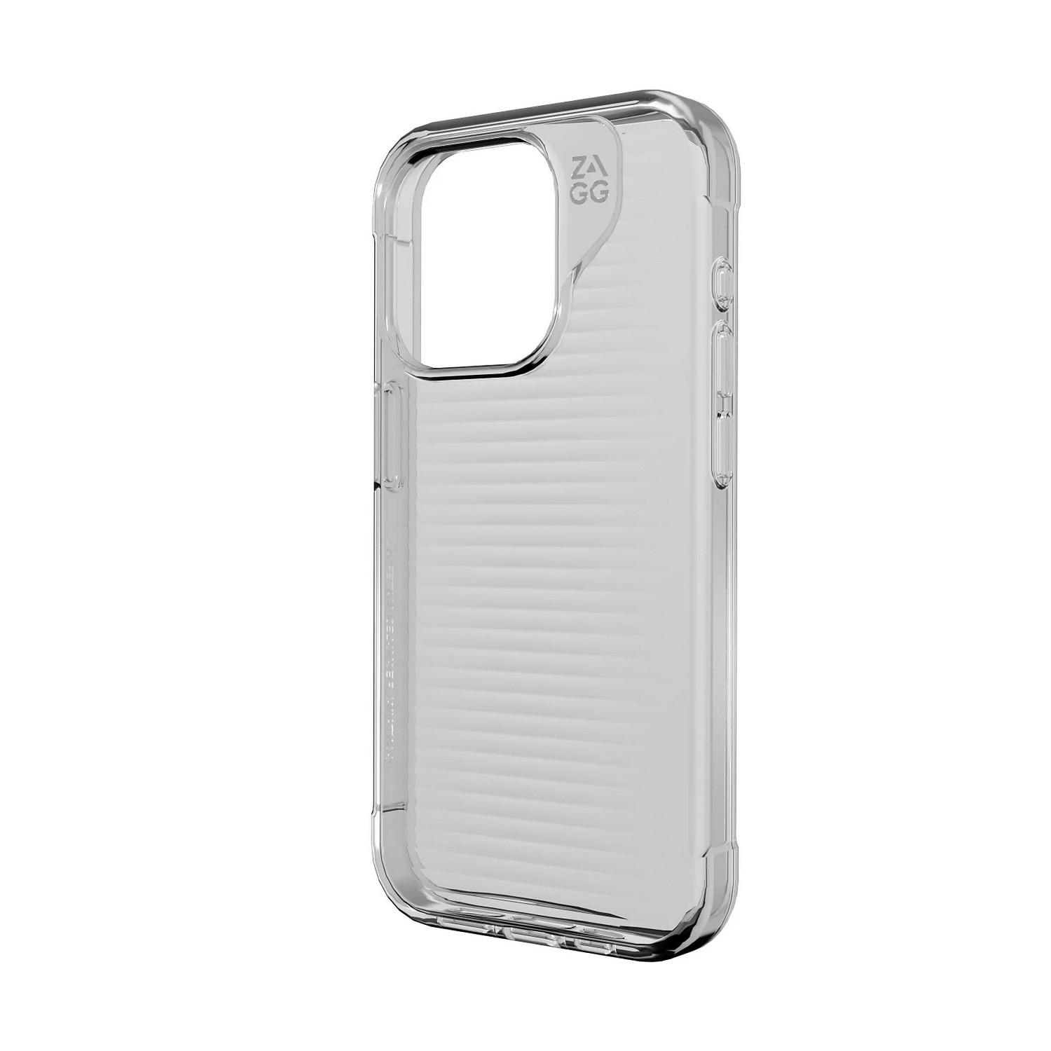 Coque de téléphone transparente avec un design arrière robuste. La coque est transparente.