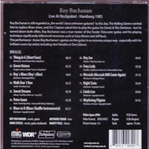 CD-Cover von Roy Buchanan 'Live at Rockpalast'. Es enthält Text und eine Titelliste.