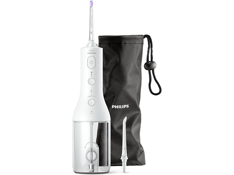 PHILIPS HX3826/31 Sonicare PowerFlosser Cordless fogköztisztító, fehér, utazótáskával, F1 és F3 fejekkel