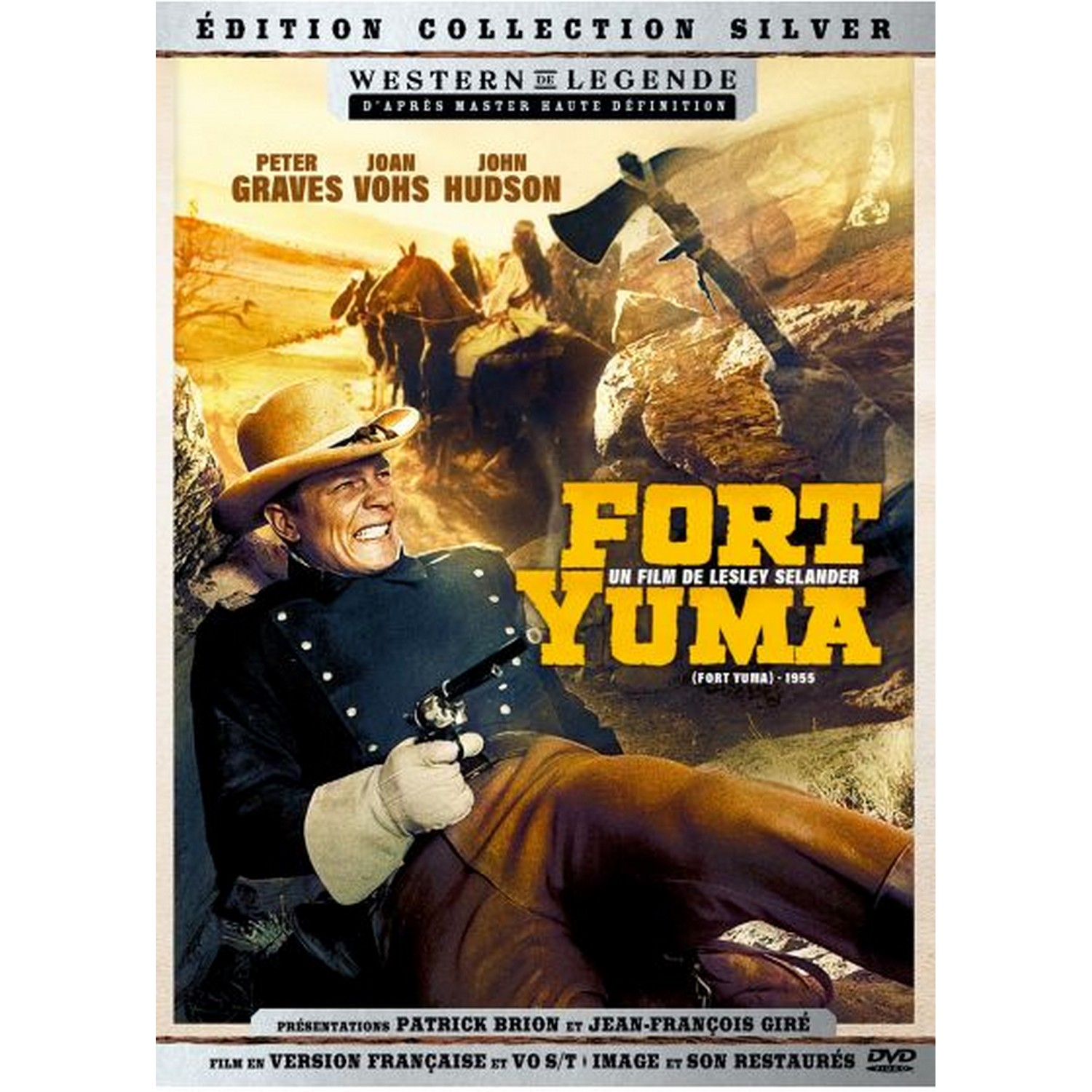 Movie poster for Fort Yuma. A man with a gun. Text on the poster.