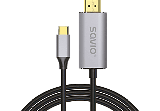 SAVIO USB Type-C - HDMI összekötő kábel,  USB 3.1, HDMI 2.0b, max 4K, 1 méter (CL-170)