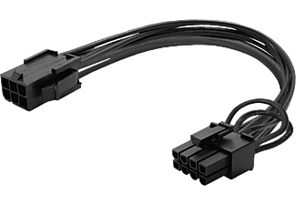 SAVIO VGA PCI express tápegység kábel adapter, 6 Pin - 8 Pin, 15cm, fekete  (AK-49)