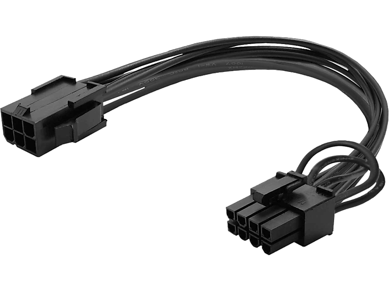 SAVIO VGA PCI express tápegység kábel adapter, 6 Pin - 8 Pin, 15cm, fekete (AK-49)