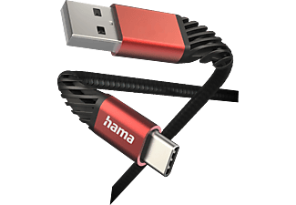 HAMA FIC E3 USB-A - Type-C Extreme töltőkábel, USB 2.0, 1,5 méter, fekete-piros (201540)