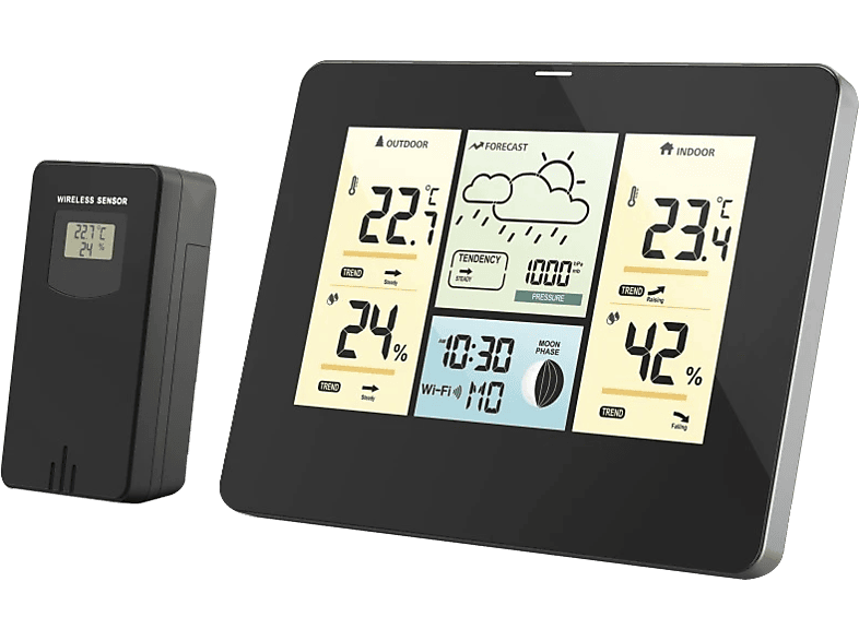 HAMA Okos Wi-Fi-s időjárás állomás, kültéri érzékelő, fekete (176596)