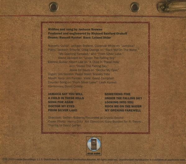 Album-Rückseite mit Text, der die Songs, Credits und andere Informationen auflistet.
