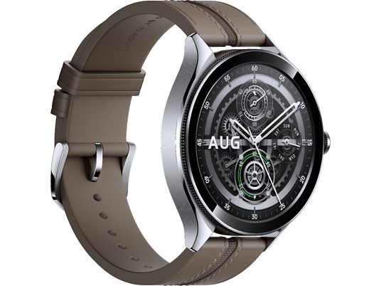 XIAOMI Watch 2 Pro 4G (LTE) - Smartwatch (135-205 mm, Cuir, Argent/Marron)