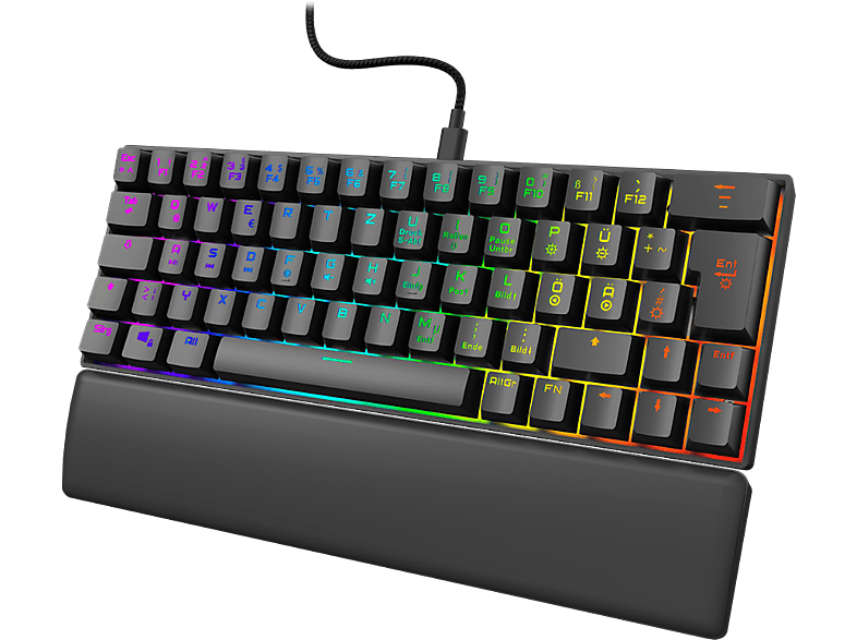 URAGE Exodus 760TKL billentyűzet, Outemu Red mechanikus kapcsolók, RGB, Magyar kiosztás, fekete (217828)